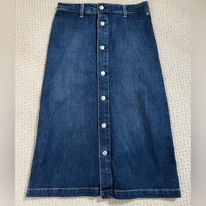 AG x Alexa Chung denim a-line midi skirt